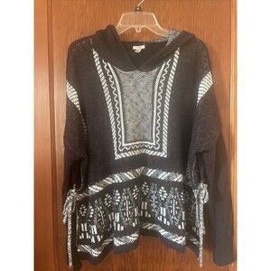 Poncho Baja Hoodie Surfer Skater Boho Festival Pullover Hoodie Elote Womens O/S